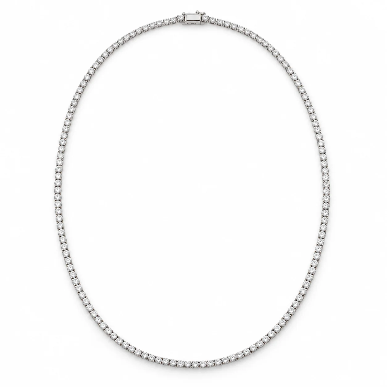 3.00ct Fine Diamond Tennis Necklace · 18kt white gold
