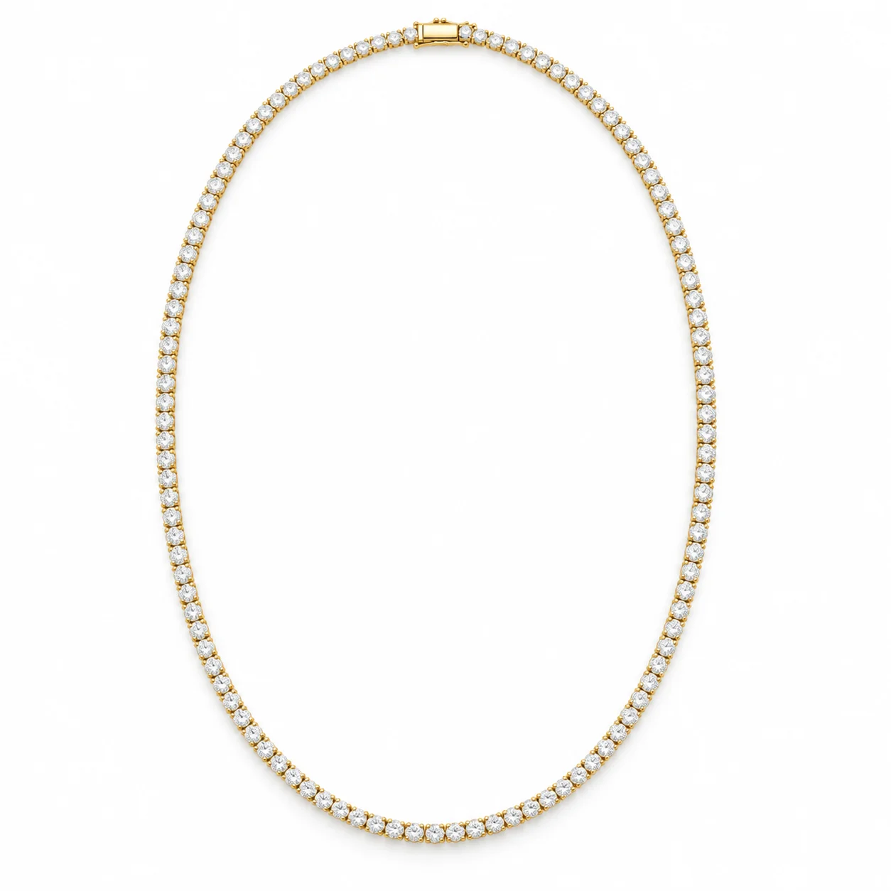 5.94ct Yellow Gold Diamond Tennis Necklace · 18kt yellow gold