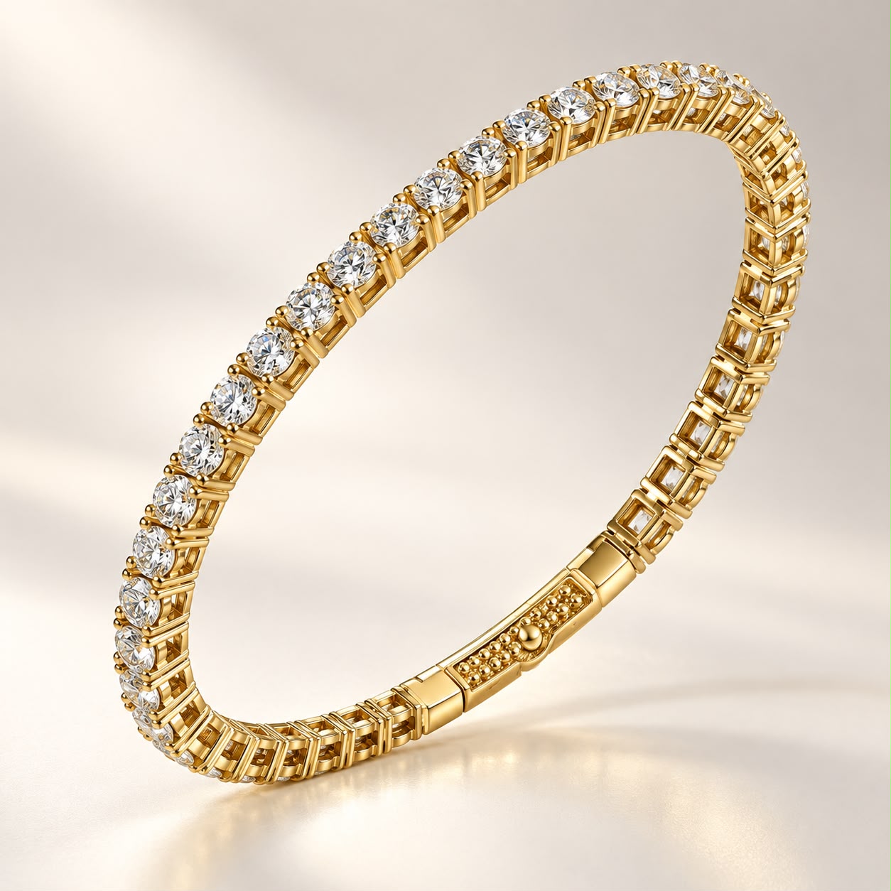 5.23ct Yellow Gold Diamond Tennis Flexi Bangle · 18kt yellow gold
