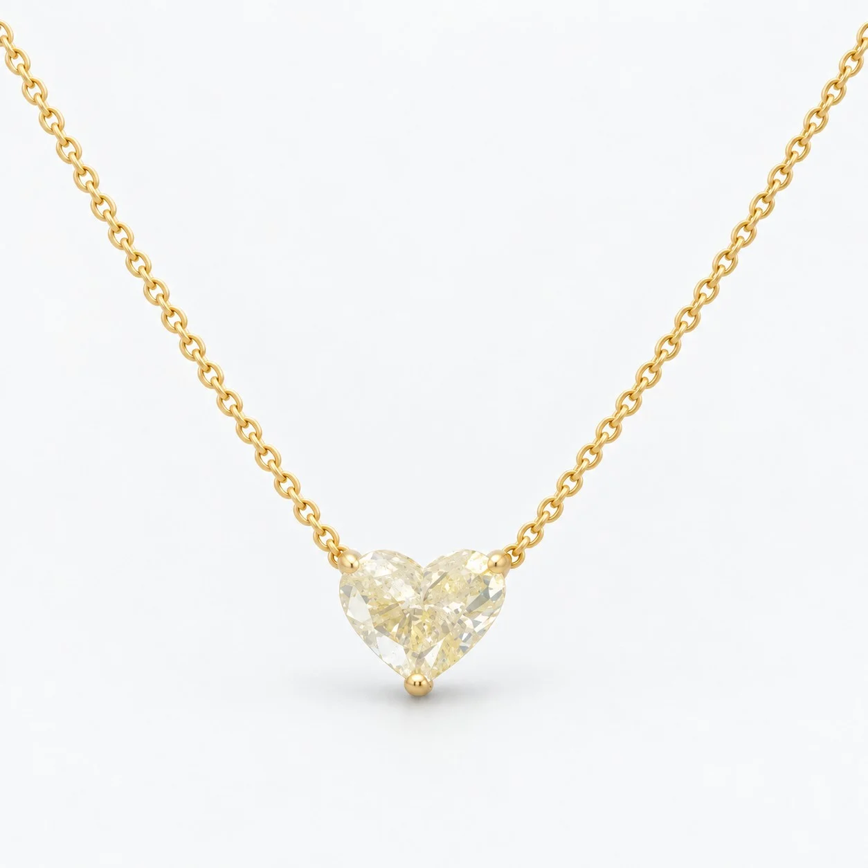 3.30ct Heart-Shape Diamond Pendant, 18kt Yellow Gold